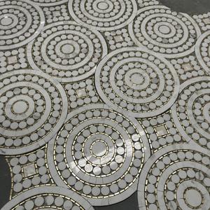 Vòng đá cẩm thạch Mô Hình Khảm đá cẩm thạch tự nhiên sỏi đá khảm cho gạch lát sàn trong nhà vòng tròn Penny Vòng gạch khảm - Product Image 1