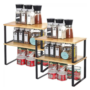Estantes para mostrador de <span class=keywords><strong>cocina</strong></span> Estante para condimentos de gran capacidad <span class=keywords><strong>Despensa</strong></span> Multiusos 2 piezas Estante organizador de gabinete - Product Image 1