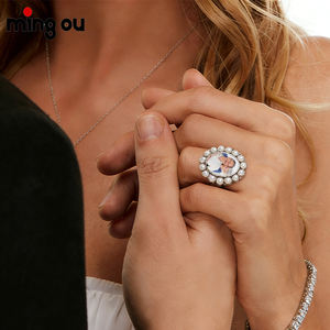 Anillo Sublimable en Blanco para Bodas, Anillo Ajustable con Cuentas <span class=keywords><strong>de</strong></span> Perlas para Recuerdos, Regalos y Accesorios Diarios - Product Image 1