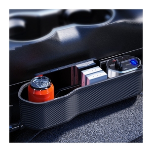 Quà Tặng xe khoảng cách lưu trữ 4 trong 1 hiển thị kỹ thuật số 15W sạc không dây, thiết kế mới 3A xe chỗ ngồi khoảng cách lưu trữ hộp sạc với cáp <span class=keywords><strong>USB</strong></span> - Product Image 6