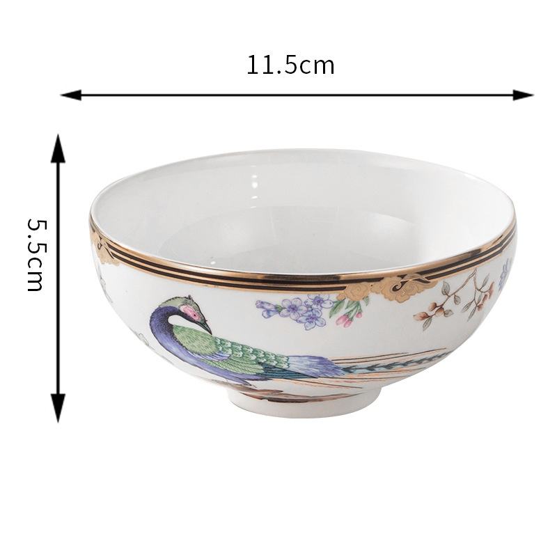 ชามปีกนกนับร้อยสีขาว