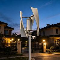 Generador Eólico de Eje Vertical de 100W 200W 300W, Turbina de Energía Híbrida Eólica Solar de Bajo Ruido para Uso Doméstico