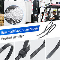 Attaches de câble en plastique multicolores 3,6*200 mm, robustes, autobloquantes, en nylon 66, noires