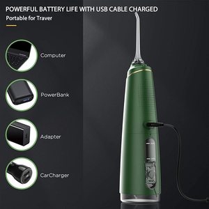 Irrigador de dientes inalámbrico de agua verde, 10 modos de bricolaje, pantalla OLED, recargable, cuidado bucal, <span class=keywords><strong>ducha</strong></span> de viaje - Product Image 4