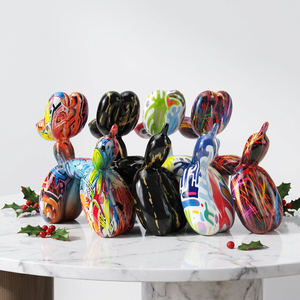 Scultura di <span class=keywords><strong>Cane</strong></span> a Palloncino Personalizzata e Colorata, Produttore di Arte Moderna in Poliresina Fatta a Mano, Decorazione da Scrivania in Resina - Product Image 1