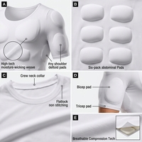 Gilet de compression pectorale pour hommes, gaine amincissante pour gynécomastie, contrôle de la taille, hauts en maille pour le ventre, muscles pectoraux artificiels réalistes
