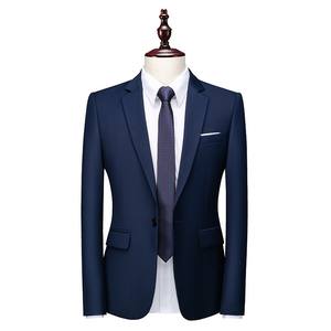 Clásico Primavera Otoño Estilo de negocios Punto Prom Novio Esmoquin Terno Masculino Tallas grandes Sólido <span class=keywords><strong>Color</strong></span> puro Chaqueta Traje - Product Image 3