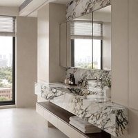 Dalle de marbre Calacatta Viola italienne, motif unique, surface mate affinée, pierre naturelle pour meubles et table console