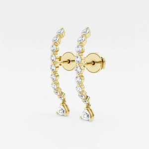 ต่างหูเพชรแท้ทรงหยดน้ำ Ethereal 1 Ctw Trillion Lab Grown Diamond ดีไซน์หรูหราทันสมัยสำหรับผู้หญิง - Product Image 6