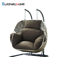 Coussin de remplacement pour fauteuil suspendu SUREWALHOME, coussin de balançoire pour patio avec appui-tête, coussin de balançoire de plafond pour balcon, imperméable