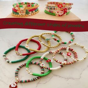 Kit de Arcilla Polimérica Navideña para Joyería, Cuentas Heishi Redondas y Planas, Manualidades para Hacer Pulseras y Collares Navideños, Regalo - Product Image 3