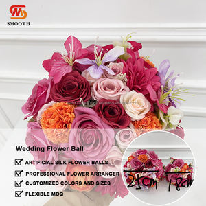 Ramo de Flores de Rosa Rosa Artificial de Seda Hecho a Mano para Bodas, Cumpleaños, Fiestas y Eventos - Product Image 2