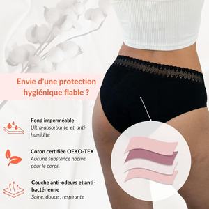 Intiflower Ready Stock Juego de cartón Oeko Menstruel BragasMenstruelle Flux Abondants Menstruation Pant Cullotte Period Bragas - Product Image 3