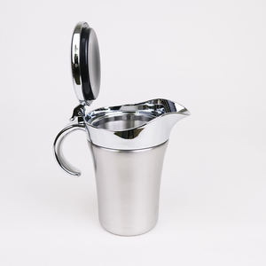 Pichet à sauce extra large isolé en acier inoxydable à double paroi Saucière électrique avec couvercle Récipient alimentaire pour cuisine - Product Image 2