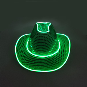 Bán buôn LED Light-Up Cao Bồi hat cho thể thao casual câu cá & bên ngoài trời sự kiện-Độ sáng cao màu sắc khác nhau sequin cap - Product Image 1