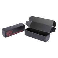 Boîtes noires personnalisées recyclables avec logo imprimé, emballage pour chaussures, couvercle rabattable, flexographie, carton ondulé, boîte d'expédition