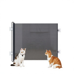 Barrera de Puerta Retráctil Automática para Gatos, Valla Antisalto para Mascotas, Puerta de Entrada/Salida para Gatos, Placa de Barrera de Tela para Gatos - Product Image 1
