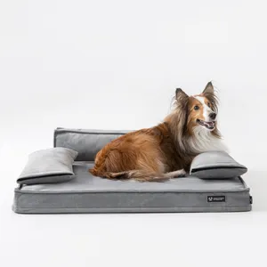 LS Peppy Buddies Washable Scratch Resistant Cover Orthopedic Memory Foam Sofa Dog Bed For Large Dogs