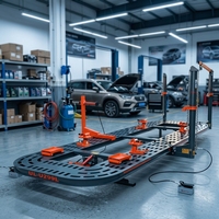Banc de redressage de carrosserie automobile avec table de travail en tôle de manganèse 5600 mm, machine à redresser le châssis de voiture pour la réparation de collisions de véhicules