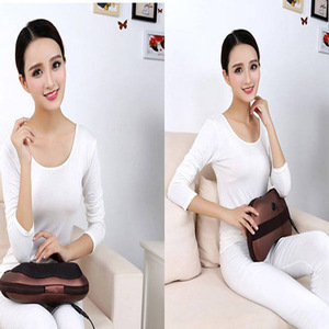 Neck Shoulder Massager CZZ Golden Brown Car Pillow Heating USB Rechargeable Massage Kneading Home Car Use - Product Image 2