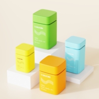 Cube carré de givre imprimé personnalisé bocal en verre à l'épreuve des enfants bouteille d'emballage de capsule de supplément mat de luxe avec couvercle à l'épreuve des enfants