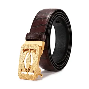 Haute qualité à la main italien en cuir de vachette crocodile homme robe ceinture en cuir ceinture en cuir décontractée