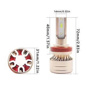 Automociónsistema de iluminación Canbus XM50 80W H1 H3 H7 H8 H9 H11 bombilla lámpara blanca verde limón faro LED de coche - Product Image 2