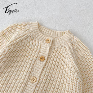 Cardigan à manches longues pour bébé, vêtements en tricot pour bébé, pull en tricot tendance pour nouveau-né, vêtements pour bébé fille - Product Image 5
