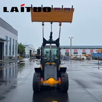 Chargeuse sur pneus compacte Laituo de 0,8 tonne avec godet de 0,4 m, moteur diesel, rayon de braquage court et système entièrement hydraulique