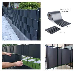 DIY Installation Facile Résistance aux UV 19cm * 35m Avec 20 Clips Ruban de Clôture Bande PVC Écran Clôture de Jardin pour Protection de Clôture de Jardin - Product Image 1