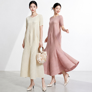 PY 2026 Miyake pleated dress temperament high-end women's wholesale long design niche fluffy plus size hot selling <b>skirt</b> - Product Image 6