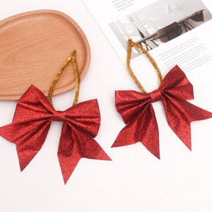Décoration de Noël avec nœud pailleté, nœud suspendu pour couronne de Noël, décoration d'ambiance pour emballage cadeau - Product Image 2