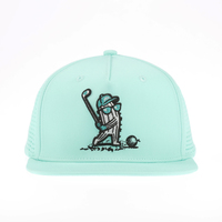 Gorra de Golf Premium Personalizada, Estilo Country Club, 5 Paneles, Visera Plana, Bordado 3D, Tela Elástica, Logotipo Personalizado, Fabricante