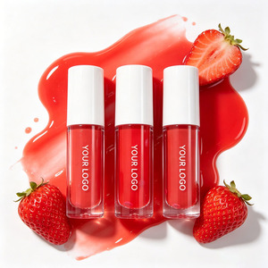 Brillo Labial de Fresa, Hidratante, con Brillo Jugoso, Tinte Labial Vegano con Sabor a Fruta, Aceite Labial con Logotipo Personalizado - Product Image 3