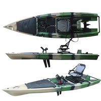 Kayak de pêche solo 6HP 2026 de 4m (12,7 pieds) avec moteur électrique, système de pédales à aubes et moteur intégré
