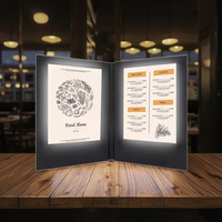 Menu publicitaire LED multi-faces en plastique et métal rechargeable avec logo personnalisé, pour restaurant, KTV, bar, lieu de divertissement, portable