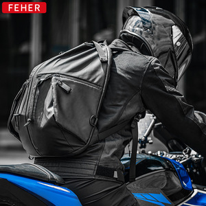 Mochila de ciclismo para motocicleta, bolsa impermeable para casco, cierre de cremallera, forro de nailon para montar, almacenamiento de cosméticos, mochila para motocicleta - Product Image 3