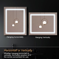 Bathnologie Nouveau Design Simple Smart Led Mirror Salle de Bain Vanité Led Miroirs de Bain avec Lumière Argent Design Graphique Moderne Rectangle