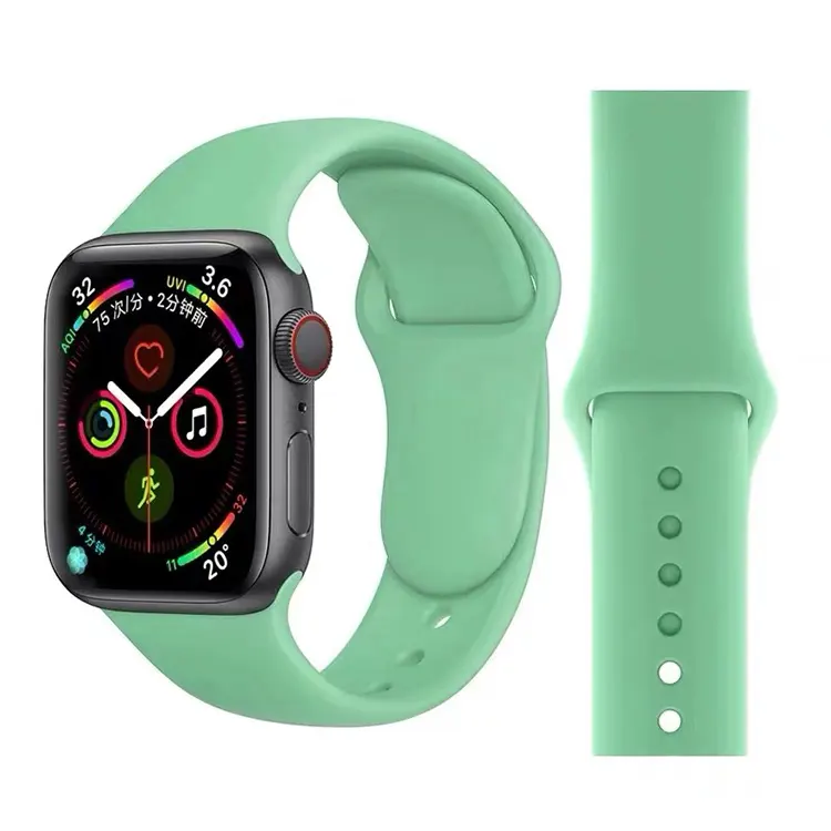 S/M soft silicone waterproof strap for apple watch band series 5 swift length easily wristband