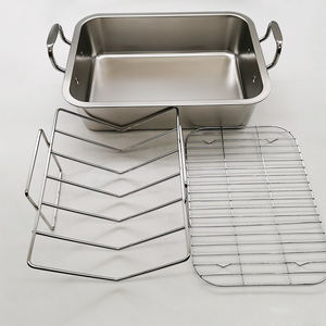 Rôtissoire rectangulaire robuste en acier inoxydable épaissie rôtissoire de poulet rôtissoire avec support - Product Image 6