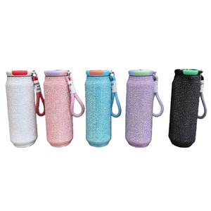 ขวดน้ำเก็บความร้อนแบบพกพาสำหรับกิจกรรมกลางแจ้ง  ตกแต่งด้วยคริสตัล  ทำจากสแตนเลส  แบบสองชั้น  เก็บความเย็น/ร้อน  สำหรับเครื่องดื่ม  รุ่นใหม่ - Product Image 2