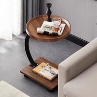 Table de chevet mobile moderne avec étagère de rangement, panneau en bois, meubles de salon, table de chambre à coucher, bois de salon