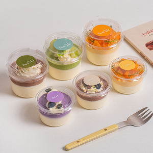 Hot Verkoopt 150 & 250Ml Yoghurt Pudding Snacks Huisdier Doorzichtige Ronde Doos Yoghurt Pudding Desserts Bakjes Bekers Met Aangepaste Logo Deksels - Product Image 3