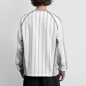Wholesale Lightweight Breathable Mesh Jersey Unisex Printed <b>Stripe</b> <b>Long</b> <b>Sleeve</b> <b>T</b>-<b>shirt</b> Custom Screen Printing logo Men's Tee - Product Image 5
