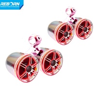 Paire d'enceintes de tour de wakeboard double marine Reborn avec haut-parleurs de bateau à anneau lumineux LED