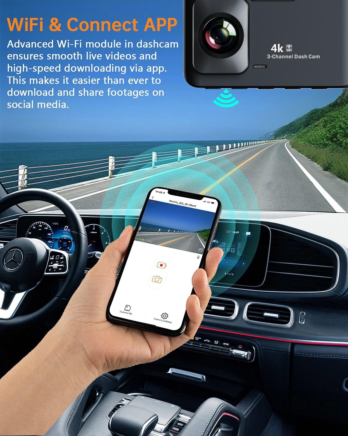 ORANGLES 4K 3 Lens Dash Cam 5G WiFi GPS 3 Inch IPS Screen K02pro Bahrain - angled perspective - presenting advantages - Image 4 of 6 | fits any environment | Purchase 4K 3 Lens Dash Cam 5G WiFi GPS 3 Inch IPS Screen K02pro Bahrain Michigan | Free Shipping ORANGLES