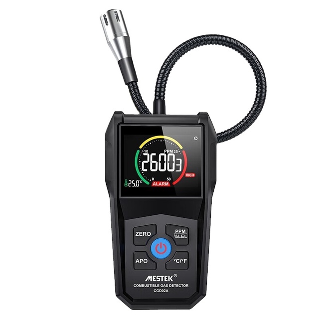 MESTEK CGD02A Combustible Gas Detector Natural Gas Gas Alarm, High-precision Detector, Color Screen Display, Buzzer Alarm