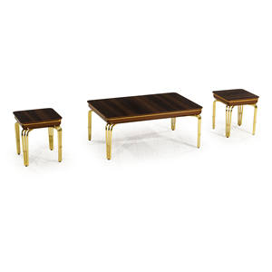 Mesa de Centro de Metal y MDF Zumrut con Superficie Laminada, Diseño Moderno y Antiguo, Muebles para el Hogar, Oficina y Hotel - Product Image 5