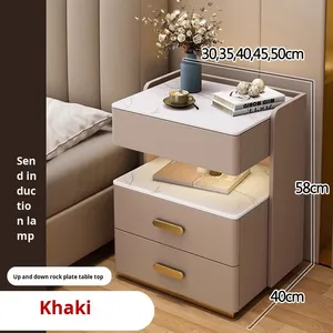 Mesita de Noche con Carga Inalámbrica Directa de Fábrica + Luz LED de 3 Colores, Colores y Funciones Personalizables para Mesa de Noche de Dormitorio - Product Image 4