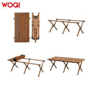 โต๊ะพับแคมป์ปิ้ง Woqi ขนาด 120x60x32 ซม. ทำจากอลูมิเนียม สำหรับปิกนิก บาร์บีคิว สนามหญ้า ชายหาด สีน้ำตาลช็อกโกแลต - Product Image 4